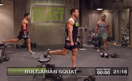 Body Beast build legs bulgarian squat