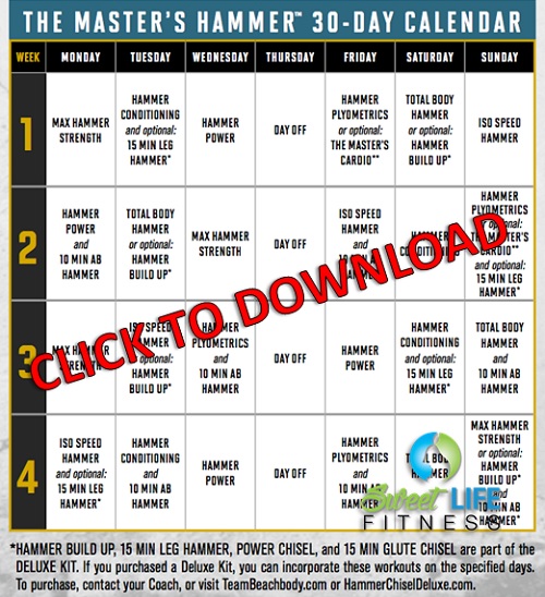 Hammer Calendar Schedule