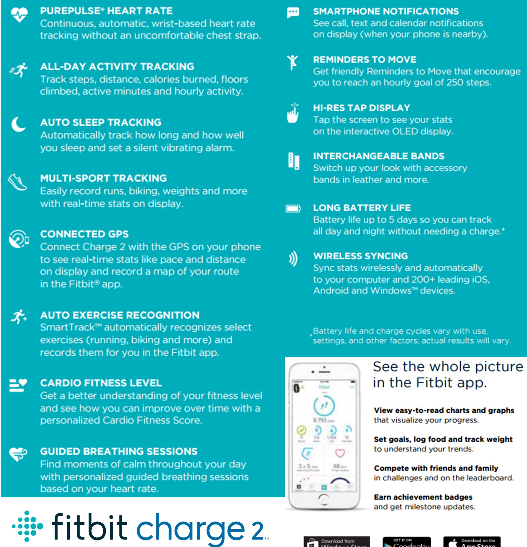 Charge 2 connected on sale gps