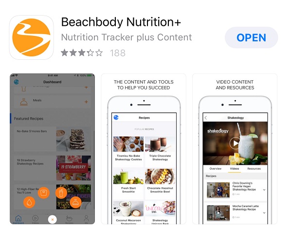 BEACHBODY NUTRITION APP